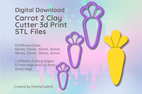 Carrot 2 Clay Cutter - STL Digital File: Your Key to Creative Projects
