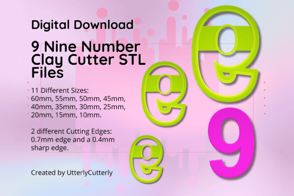 Clay Cutter STL File Number Nine 9: A Versatile Tool for Crafting and Baking