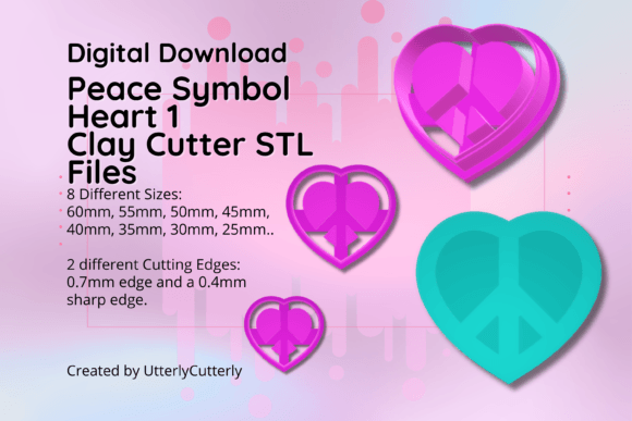 Clay Cutter STL File Peace Heart Circle: A Versatile Tool for Creative Projects