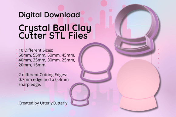 Crystal Ball Clay Cutter STL File - Mysti