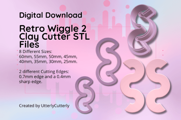 Discover the Versatile Charm of Retro Wiggle Clay Cutters in STL Format