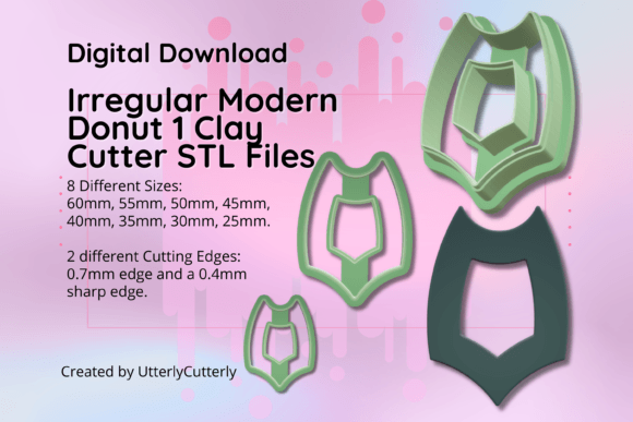 Discover the Versatility of Irregular Modern Donut Geometric Clay Cutters in STL Format