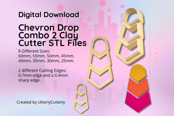 Discover the Versatility of the Clay Cutter STL File Chevron Combo 2- Ge
