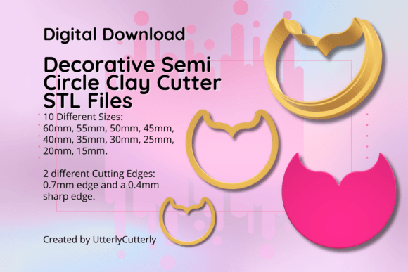 Discover Whimsical Semi-Circle Clay Cutters in STL