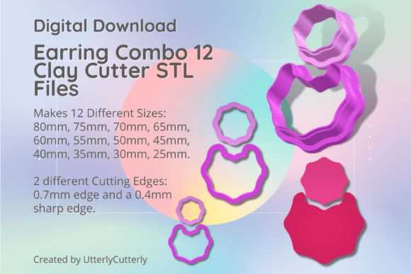 Earring Combo 12 Clay Cutter - Earring STL: A Versatile Tool for Creative Projects