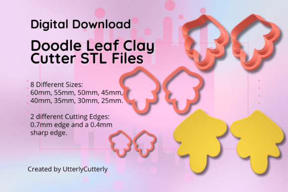 Explore Doodle Leaf Clay Cutters in STL