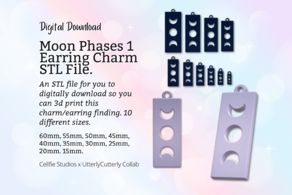 Explore Moon Phases 1 Earring Charm STL File