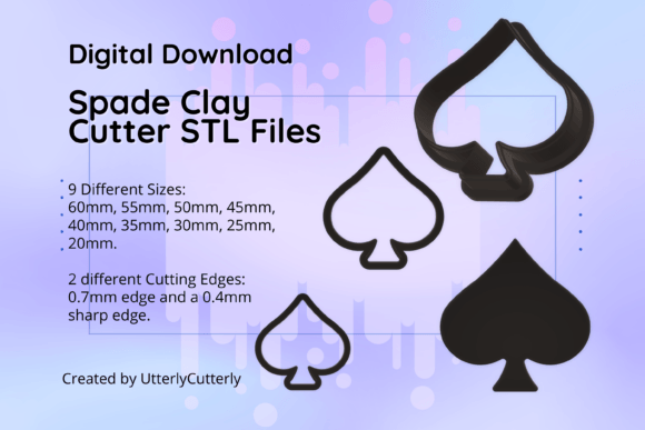 Explore Spade Symbol Poker Clay Cutters in STL