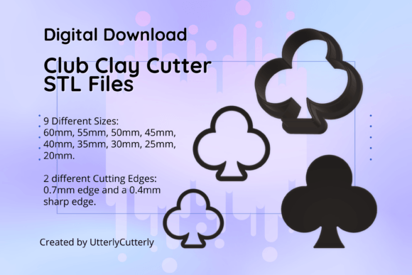 Explore the Versatility of Club Symbol Poker Playing Card Clay Cutters in STL Format