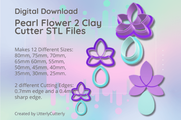 Explore Versatile Creativity with Pearl Flower 2 Clay Cutter - Earring STL
