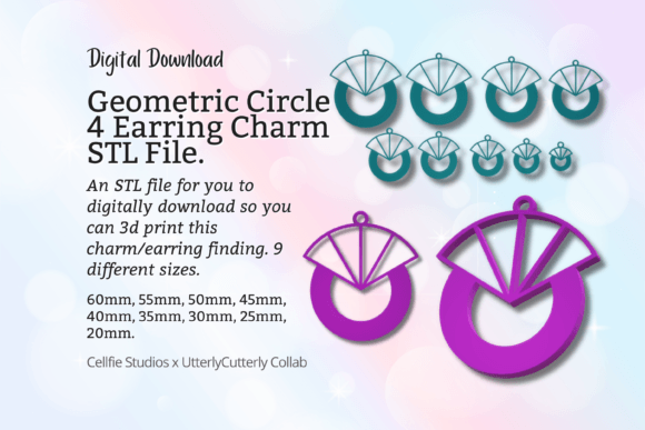 Explore Versatile Design with Geometric Circle 4 Earring Charm STL File