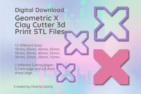 Geometric X Clay Cutter - Cross STL Digital: A Versatile Tool for 3D Printing Enthusiasts