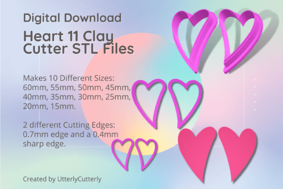 Heart 11 Clay Cutter - Earring STL Digital: A Versatile Tool for Creative Projects