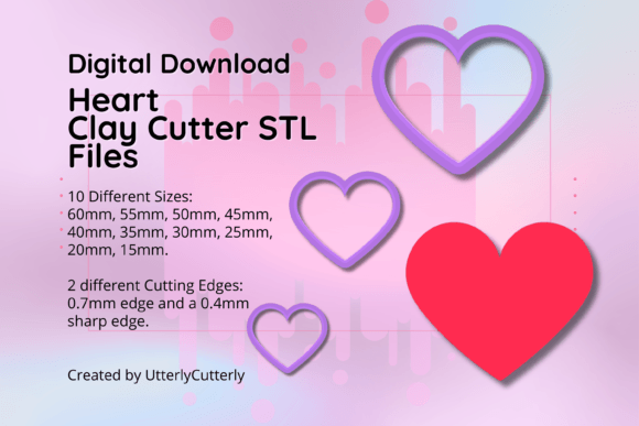 Heart Clay Cutter - Embossed STL Digital: A Versatile Tool for Creative Projects