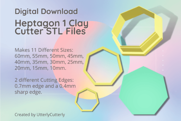 Heptagon 1 Clay Cutter - Earring STL: A Versatile Tool for Creative Projects