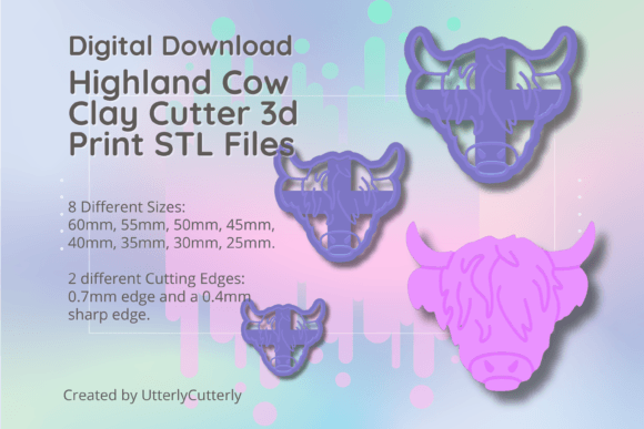 Highland Cow STL Digital Cutters