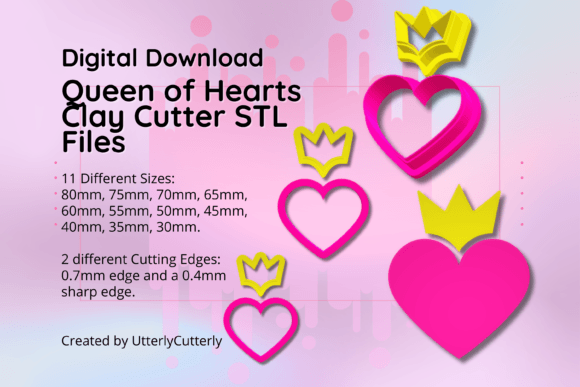 Queen of Hearts Embossed Clay Cutter