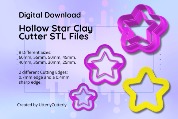 Unleash Your Creativity with the Clay Cutter STL File Hollow Star- Celest