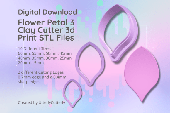 Unlock Creativity with Clay Cutter STL File Flower Petal 3