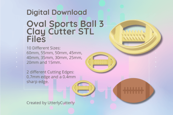Unlock Creativity with Oval Sports Ball 3 Clay Cutter