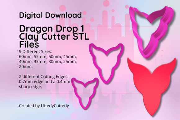 Unlock Your Creativity with the Dragon Drop 1- Earr Clay Cutter STL File
